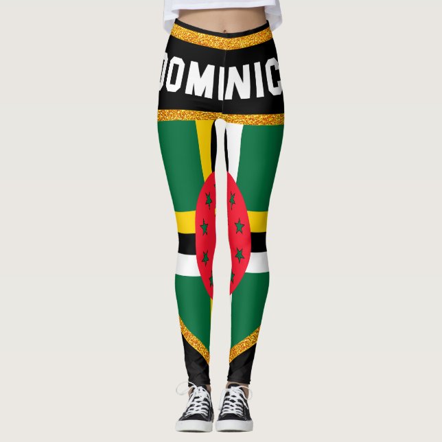 Leggings Drapeau de la Dominique (Devant)