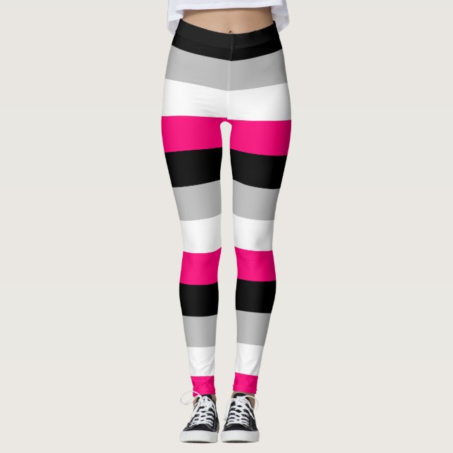 Leggings Drapeau de la Fierté de gynephilia Bande horizonta (Devant)