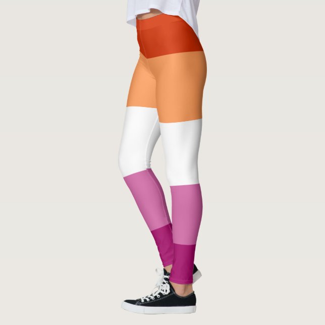 Leggings Drapeau de la fierté lesbienne (Gauche)