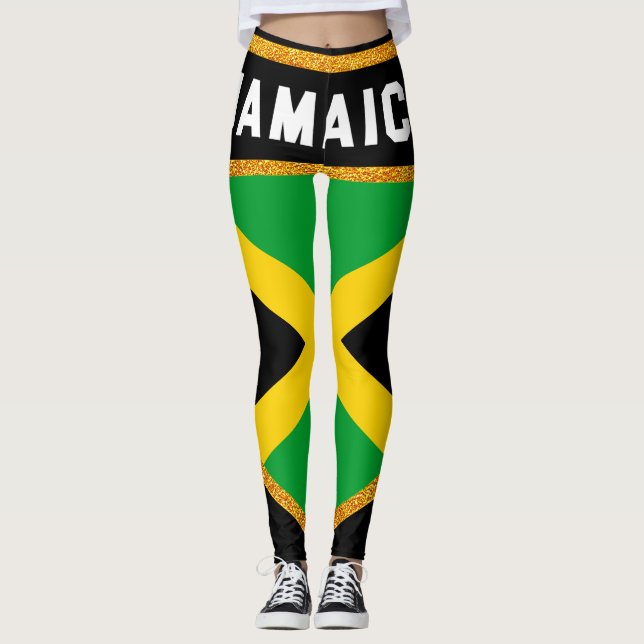 Leggings Drapeau de la Jamaïque (Devant)
