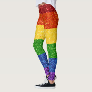 Leggings Drapeau de la Rainbow Pride de la Parties scintill