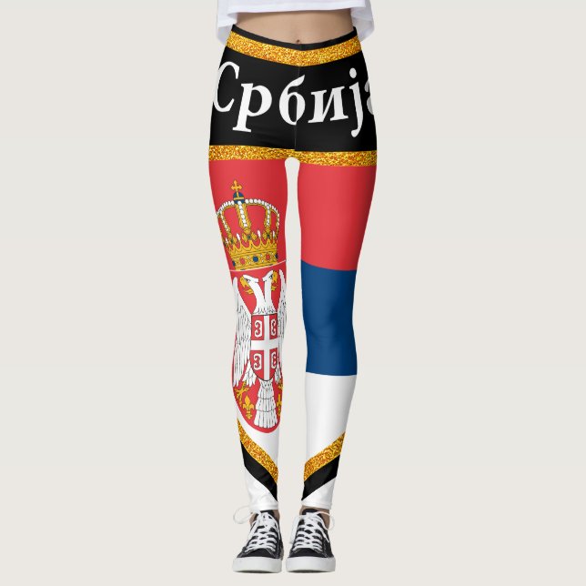 Leggings Drapeau de la Serbie (Devant)