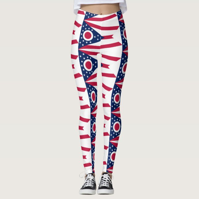 Leggings Drapeau de l'Ohio, drapeau de l'État américain (Devant)