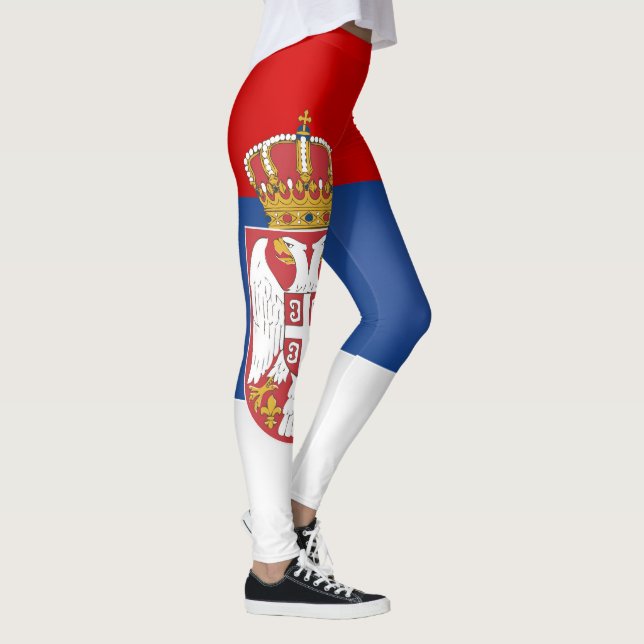 Leggings Drapeau de Serbie Cool (Droite)