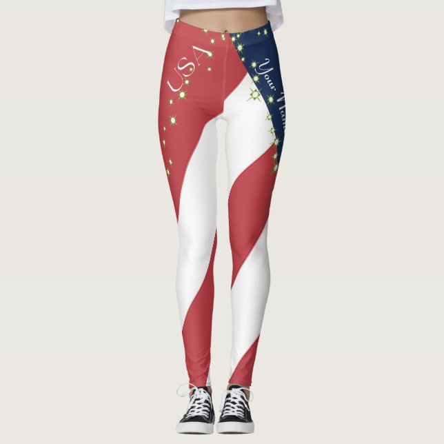Leggings Drapeau Des États-Unis D'Amérique (Devant)