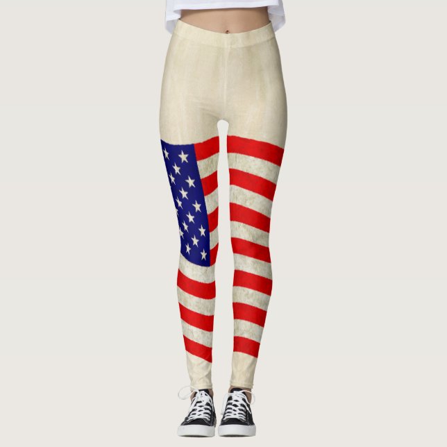 Leggings Drapeau des États-Unis d'Amérique - grungy (Devant)