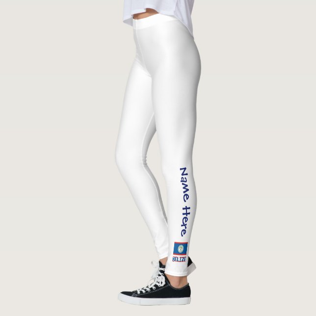 Leggings Drapeau du Belize et du Bélizien Personnalisé (Gauche)