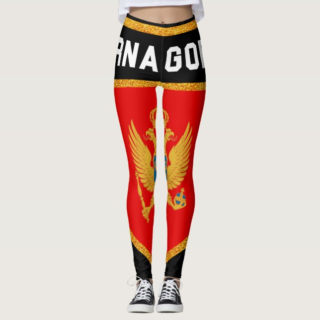 Leggings Drapeau du Monténégro (Devant)