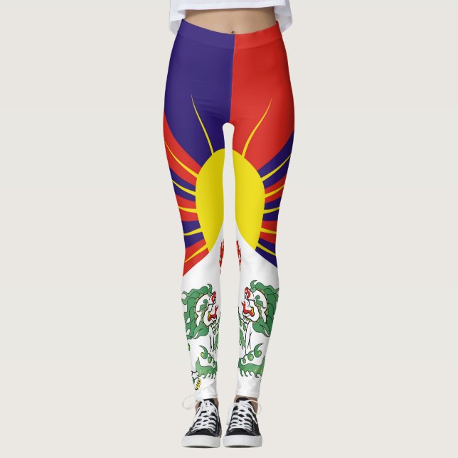 Leggings Drapeau du Tibet libre (Devant)