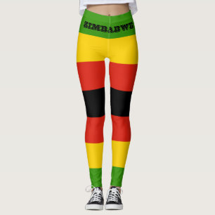 Leggings Drapeau du Zimbabwe patriotique Afrique