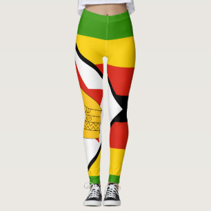 Leggings Drapeau du Zimbabwe patriotique Afrique