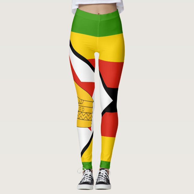 Leggings Drapeau du Zimbabwe patriotique Afrique (Devant)