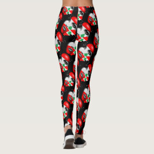 Leggings Drapeau et carte du Liban sur le visage de la fill
