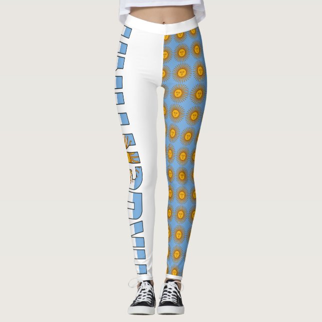 Leggings Drapeau et soleil somptueux de l'Argentine (Devant)