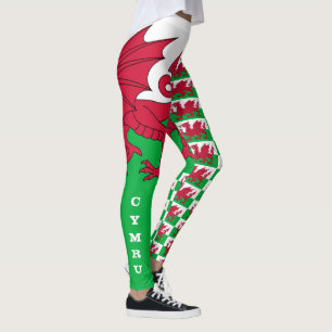 Leggings Drapeau gallois, Dragon & Pays de Galles patriotes