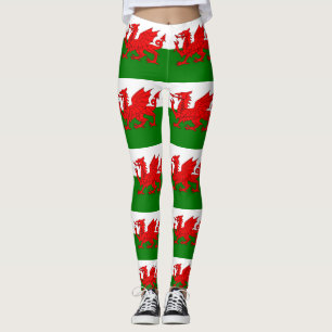 Leggings Drapeau gallois dragon rouge gallois