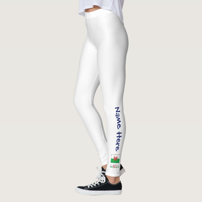 Leggings Drapeau gallois et gallois personnalisé (Gauche)