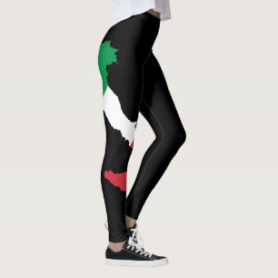 Leggings Drapeau Italie - Vert Blanc Rouge Femmes