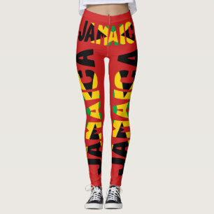 Leggings Drapeau jamaïcain Jambes rouges