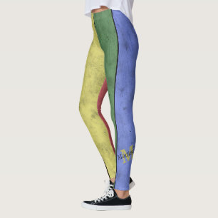 Leggings Drapeau LGBT vintage fierté en détresse monogramme