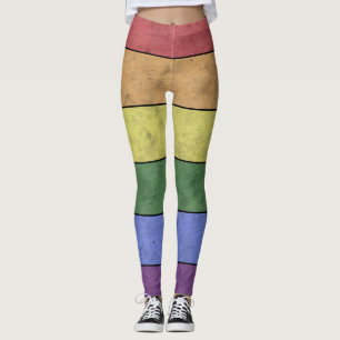 Leggings Drapeau LGBT vintage fierté lignes noires en détre