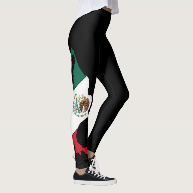 Leggings Drapeau mexicain logo féminin stretch moderne (Droite)