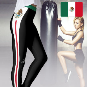 Leggings Drapeau mexicain noir