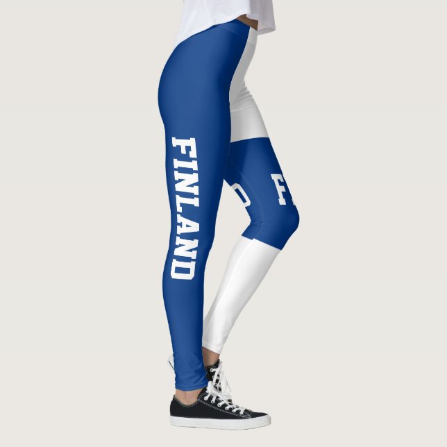 Leggings Drapeau national de la Finlande Personnaliser (Droite)