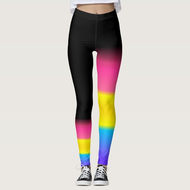Leggings Drapeau pansexual de fierté de casserole (Devant)