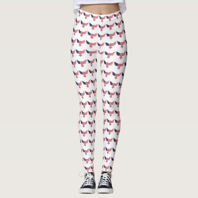 Leggings Drapeau papillon américain de marque personnalisée (Devant)