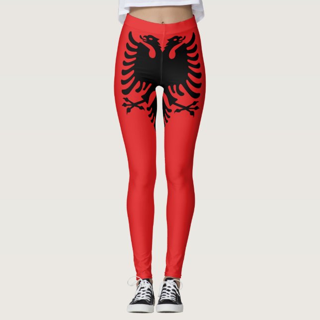 Leggings Drapeau patriotique albanais (Devant)