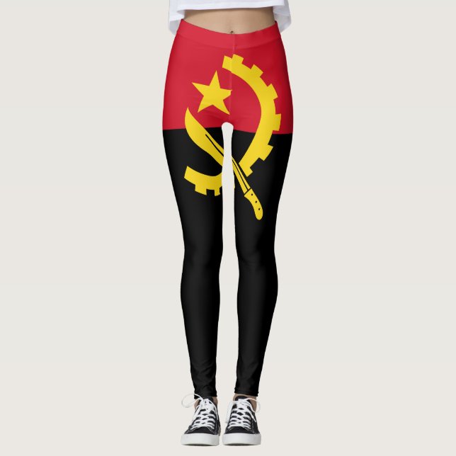 Leggings Drapeau patriotique angolais (Devant)