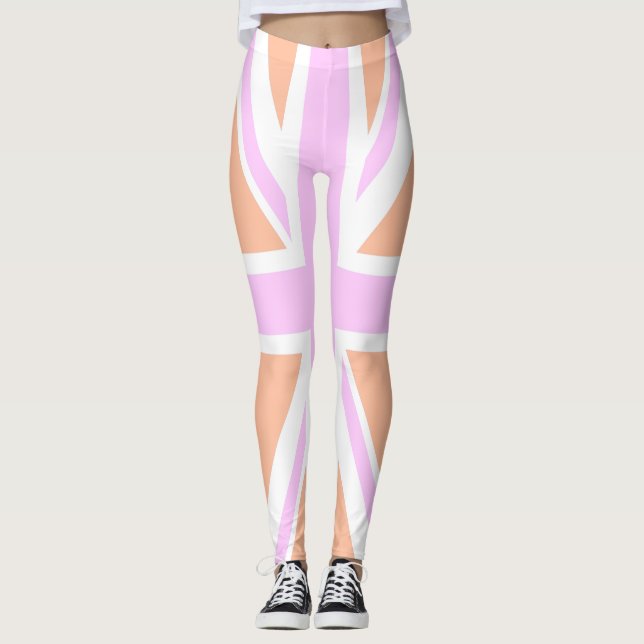 Leggings Drapeau rose et orange du Royaume-Uni/Union Jack (Devant)