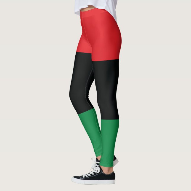 Leggings Drapeau rouge, noir et vert (Gauche)