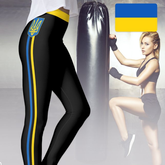 Leggings Drapeau ukrainien, Emblem & Ukraine mode /noir (Créateur téléchargé)