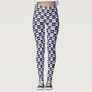 Leggings Drapeau USA & Ukraine Motif Drapeau