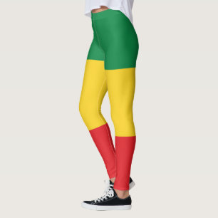 Leggings Drapeau vert, or (jaune) et rouge