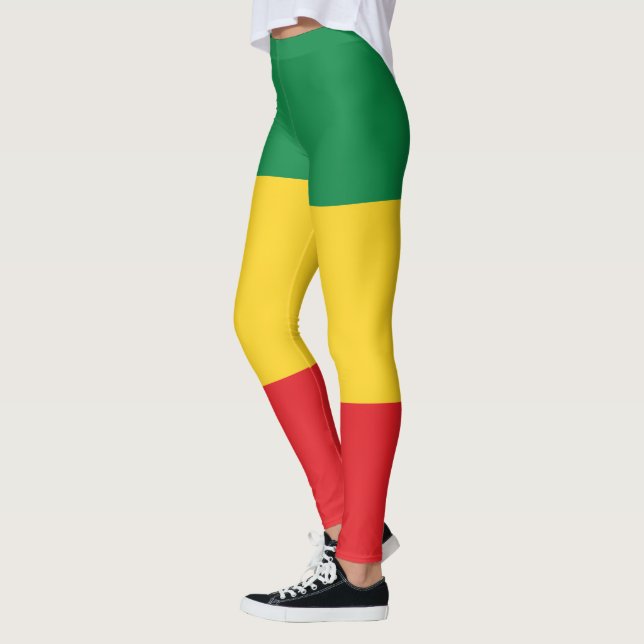 Leggings Drapeau vert, or (jaune) et rouge (Gauche)