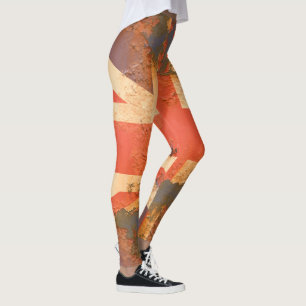 Leggings Drapeau vintage rouillé du Royaume-Uni