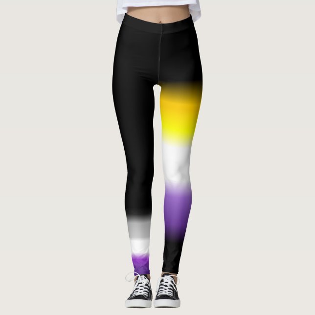 Leggings Drapeaux asexuels de fierté d'as nonbinary (Devant)