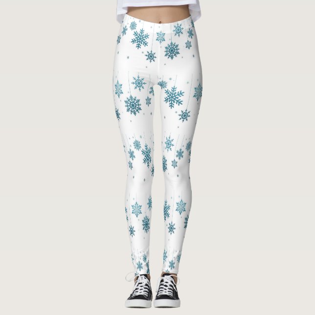 LEGGINGS **DRAPEAUX DE NEIGE BLEUS** NOËL (Devant)