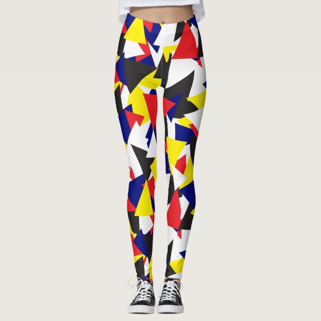 Leggings Drapeaux maritimes Motifs géométriques colorés (Devant)
