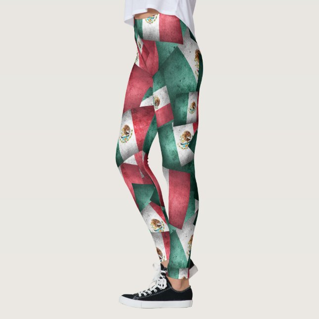 Leggings Drapeaux mexicains en détresse (Gauche)