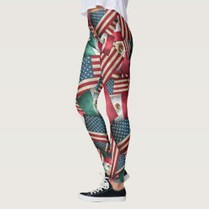 Leggings Drapeaux mexicains et drapeaux américains