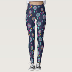 Leggings Dreamcatchers colorés Bleu foncé