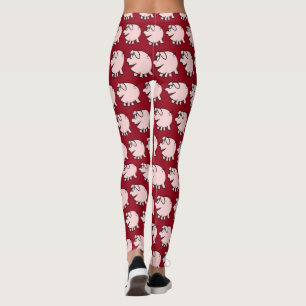 Leggings Drôle 3 dessin animé Cochon Choisir la couleur L
