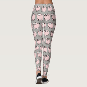 Leggings Drôle 4 dessin animé Cochon Choisir la couleur L