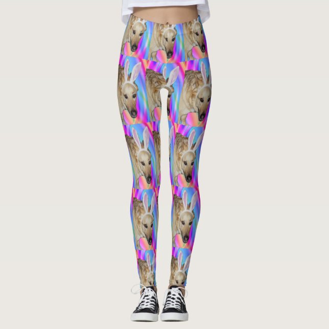 Leggings Drôle Berger Allemand Chien & Oreilles Lapin Pâque (Devant)