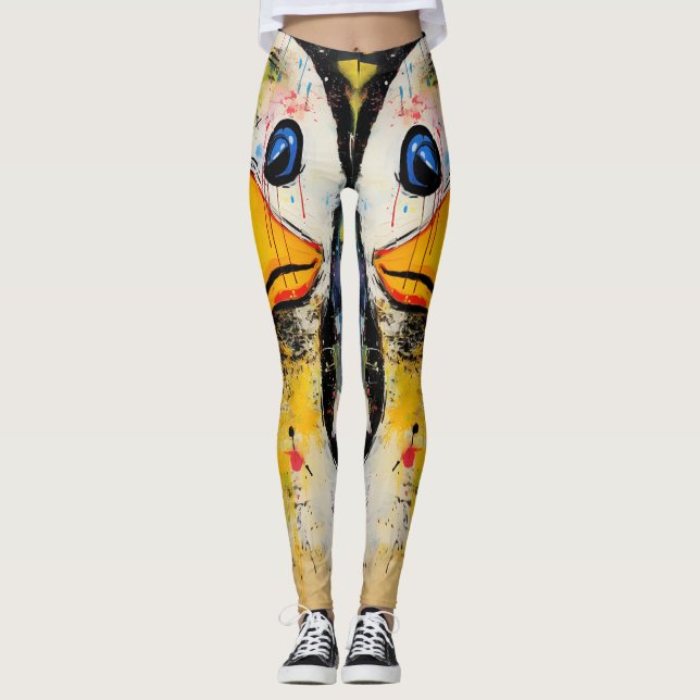 Leggings Drôle Canard 90s Street Art Graffiti déçu (Devant)