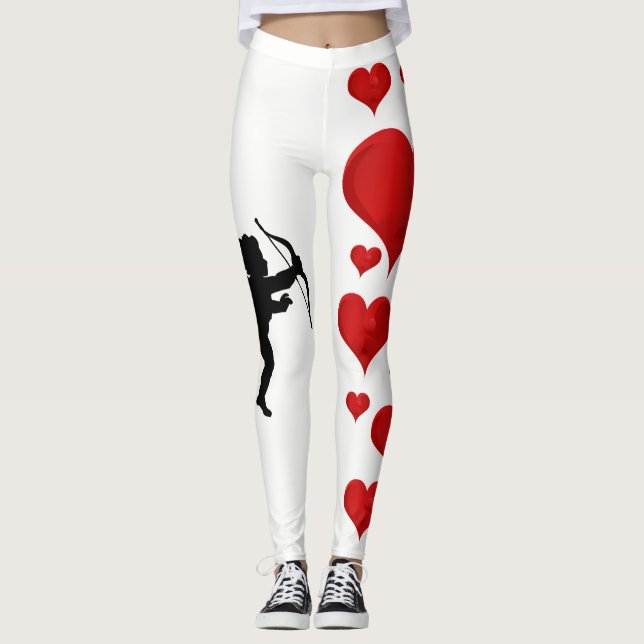 Leggings Drôle Cute Cupid Arrow Valentine Love Hearts (Devant)
